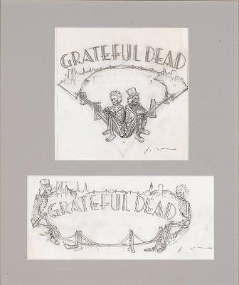 Grateful Dead - Dead Set, two rough concept sketches for the band's 1981 live album release