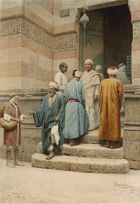 At the door of the mosque