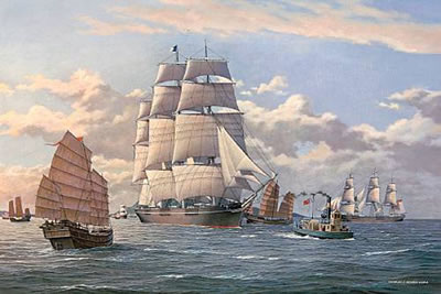 Extreme Clipper Ship Westward Ho Leaving Hong Kong by Charles "Fran" Kenney - Auction record, sale price, and art valuation. Compare with similar artists and explore comparable artworks.
