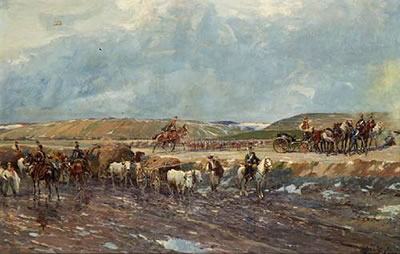 L'armée Hongroise en bataille; Convoise de l'armée Hongroise (a pair) by Jan Styka - Auction record, sale price, and art valuation. Compare with similar artists and explore comparable artworks.