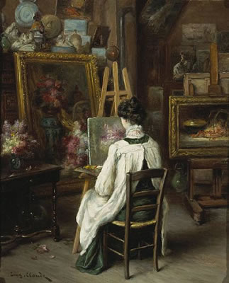 In the artist's studio