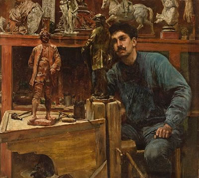 Sculptor in Studio