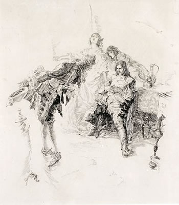 "He saluted me with an oddness in his look. 'Is it Sir Edward?' he asked in surprise," illustration for H. B. Marriott Watson's "The Babes in the Wood," Sunday Magazine, December 27, 1914, p 7.