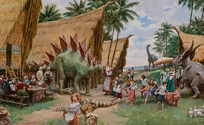 "Festival Day," illustration for Dinotopia: Journey to Chandara (Kansas City, Mo: Andrews McNeel Pub, 2007). by James Gurney - Auction record, sale price, and art valuation. Compare with similar artists and explore comparable artworks.