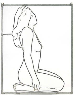 Kneeling Nude Window