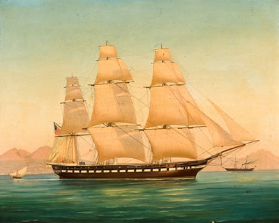 The U.S. frigate Sabine off Naples