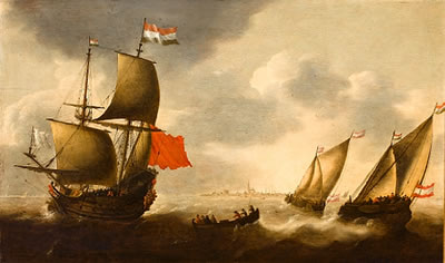 Shipping outside Flushing harbour