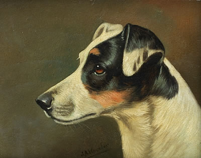 Head studies of Terriers (pair)