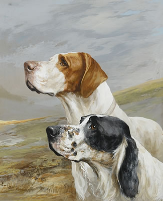 Sample artwork by Reuben Ward Binks (1880 - 1950), known for sporting dogs, show dogs, landscape and wildlife painting - View similar artists and auction records