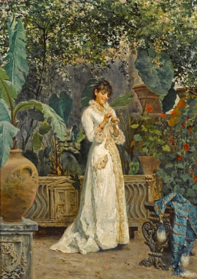 A lady in her garden