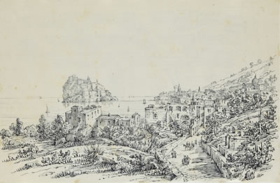 Views of Naples, including panoramas of Sorrento, Vico, Castellammare, and views of Rome, Florence, Pompeii, Capri, Amalfi, Salerno, Milan, Pozzuolo and others (album of 51)