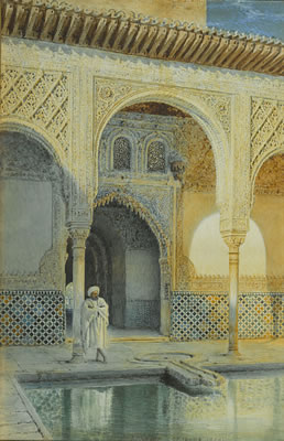 A figure by a pool at the Alhambra by Henry Stanier - Auction record, sale price, and art valuation. Compare with similar artists and explore comparable artworks.