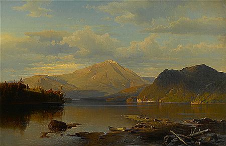 Lake scene at sunset