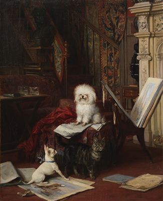 The intruder by Louis Eugene Lambert - Auction record, sale price, and art valuation. Compare with similar artists and explore comparable artworks.