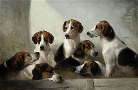 Sample artwork by Edward Robert Smythe (1810 - 1899), known for animal painting of horses and dogs in landscape and interior scenes - View similar artists and auction records