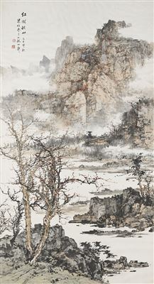Landscape with Waterfall, 1965 by Boyu Liang - Auction record, sale price, and art valuation. Compare with similar artists and explore comparable artworks.