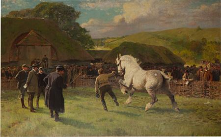 Lot 97 - A grey mare by William Frank Calderon - Auction record, sale price, and art valuation. Compare with similar artists and explore comparable artworks.