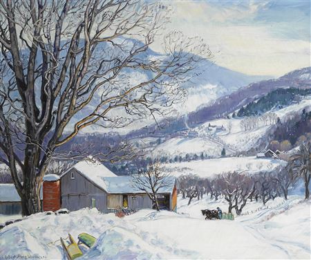 Sample artwork by Robert Strong Woodward (1885 - 1957), known for landscape with barns and still-life painting, chalk drawing - View similar artists and auction records