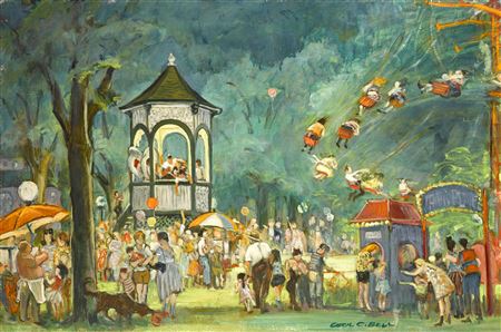 Carnival at Royalton, Vermont, 1965 by Cecil Crosley ("Spike") Bell - Auction record, sale price, and art valuation. Compare with similar artists and explore comparable artworks.