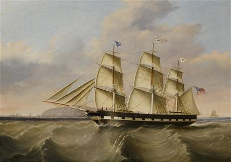 Sample artwork by Joseph Heard (1799 - 1859), known for sailing ship portrait paintings, packets - View similar artists and auction records