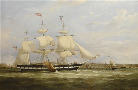 The packet ship Fanchon of the Black Star Line, arriving in the Mersey