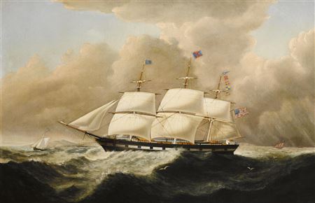 The packet ship Cromwell of the White Star Line off the coast of Anglesey