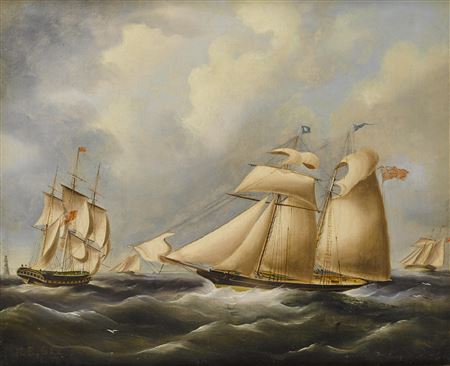 A British Topsail Schooner in the Channel