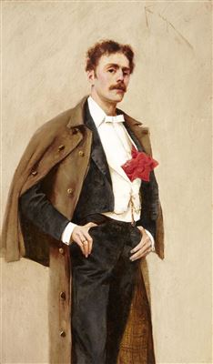 Portrait of Arthur Wardle: Self portrait with pocket square