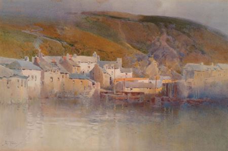 'Highland fishing village, viewed from the sea' by Arthur Tucker - Auction record, sale price, and art valuation. Compare with similar artists and explore comparable artworks.