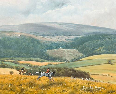 Devon and Somerset Stag Hounds looking toward Dunkery Beacon