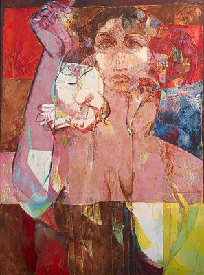 Woman with Pigeon by Jamil Naqsh - Auction record, sale price, and art valuation. Compare with similar artists and explore comparable artworks.