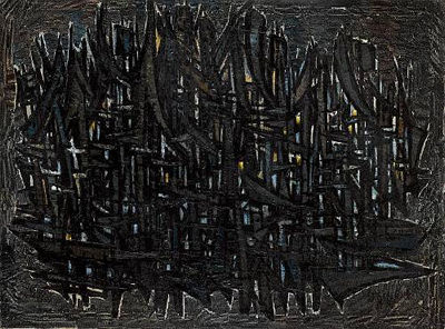 Sample artwork by Sadequain (1923 - 1987), known for painting, calligraphy, murals, poetry writing - View similar artists and auction records