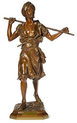 A bronze figure of an Arab man walking by Emile Pinedo - Auction record, sale price, and art valuation. Compare with similar artists and explore comparable artworks.