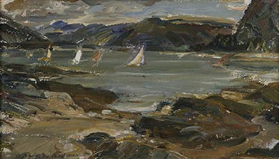 "Boat race, Lochcarron" by David McBeth Sutherland - Auction record, sale price, and art valuation. Compare with similar artists and explore comparable artworks.