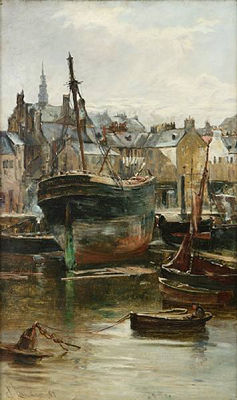 In dry dock, Greenock harbour by Charles James Lauder - Auction record, sale price, and art valuation. Compare with similar artists and explore comparable artworks.