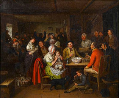 Revellers in an inn