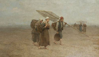 Breton fisherfolk returning by Robert MacGregor - Auction record, sale price, and art valuation. Compare with similar artists and explore comparable artworks.