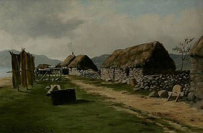 Cottages and nets drying