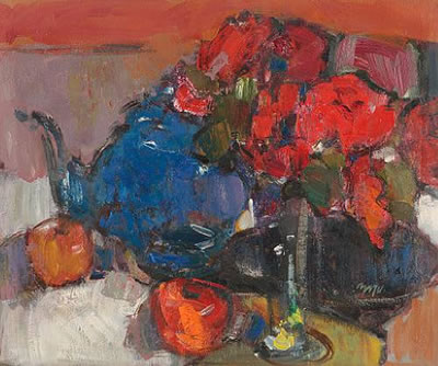 "Red Roses, Blue Teapot"