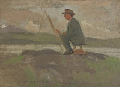 Father sketching, rough Firth
