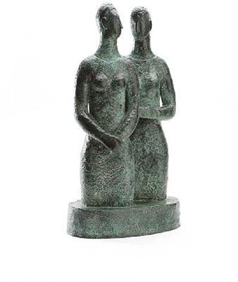 Double Figure by Hannah Frank - Auction record, sale price, and art valuation. Compare with similar artists and explore comparable artworks.