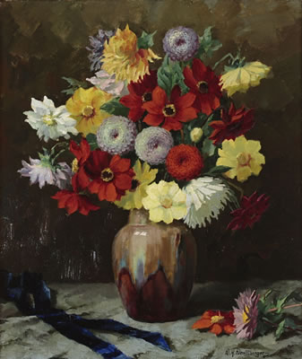 Summer flowers in a vase by Wenzel Hermann Wendelberger - Auction record, sale price, and art valuation. Compare with similar artists and explore comparable artworks.