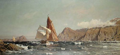 Yachts racing off the coast
