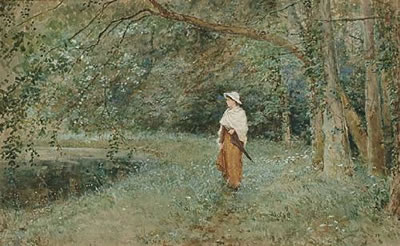 A girl in a wood