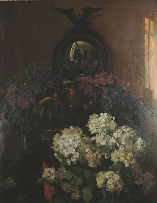 Still life with fish eye mirror