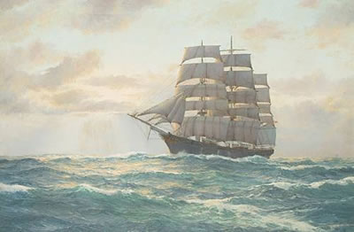 A three master under full sail