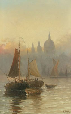 St Paul's from the Thames; Westminster from the Thames (a pair)