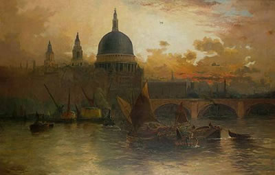 St Paul's from the Thames at sunset