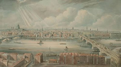 London from the tower of St. Saviour's Church, Southwark