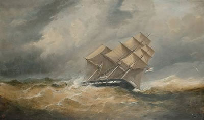 A man of war in a storm